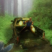Игра Стрелялка зомби: На джипе по лесу